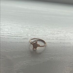 Elegant Gold Ring with Pink Turtle Stone